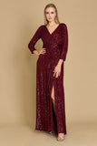 Long Sleeve Sequin Formal Dress  Wholesale