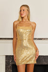 Short Gold Sequin Mini Cocktail Dress Wholesale