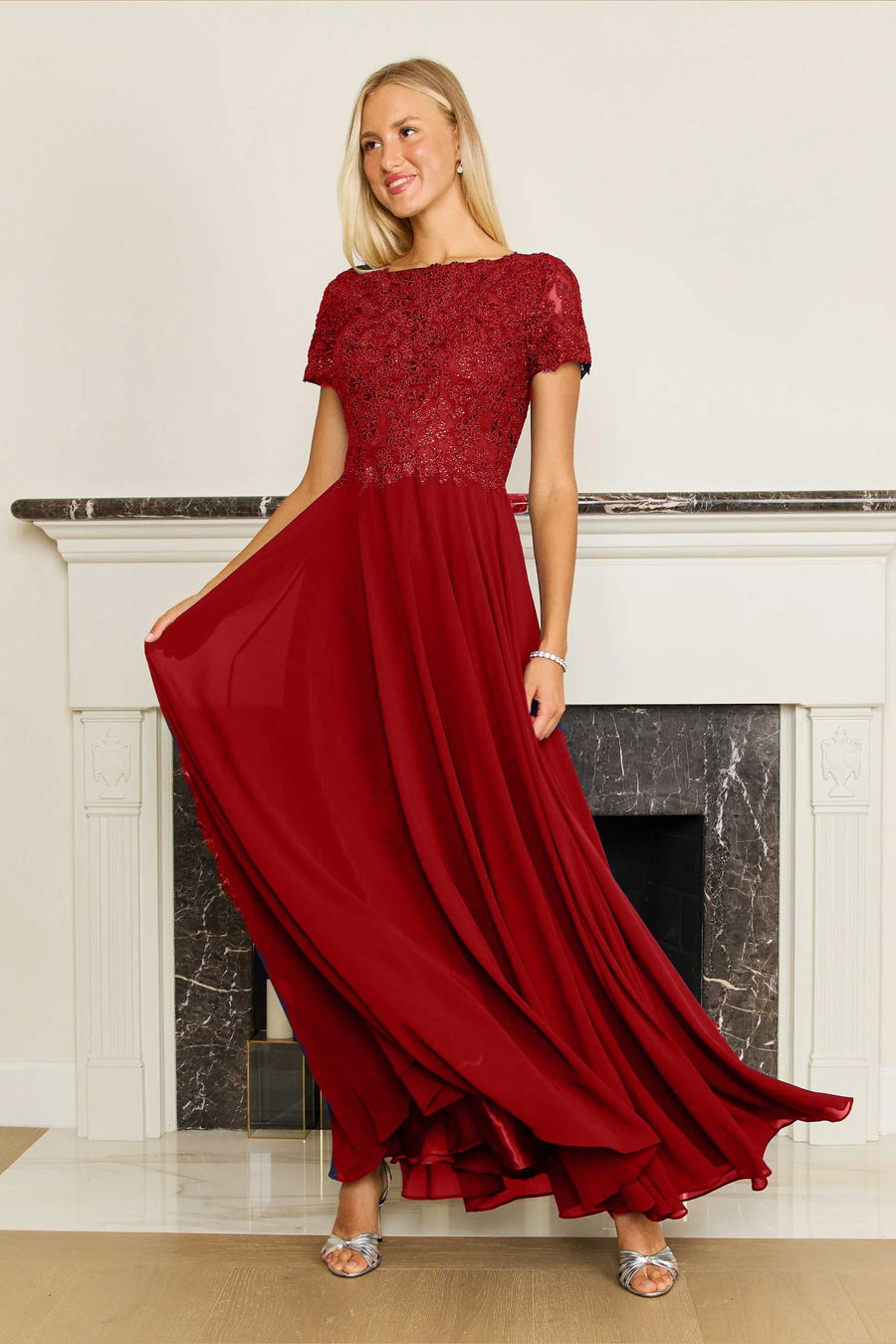 Short Sleeve Mother Of The Bride Evening Dress Wholesale