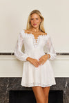Long Sleeve Lace White Cocktail Dress Wholesale