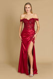 Fitted Corset Off the Shoulder Formal Prom Dress Wholesale