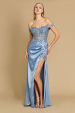 Fitted Corset Off the Shoulder Formal Prom Dress Wholesale