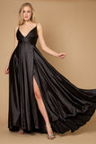 Long Flowy Satin Formal Prom Party Dress Wholesale