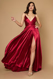 Long Flowy Satin Formal Prom Party Dress Wholesale