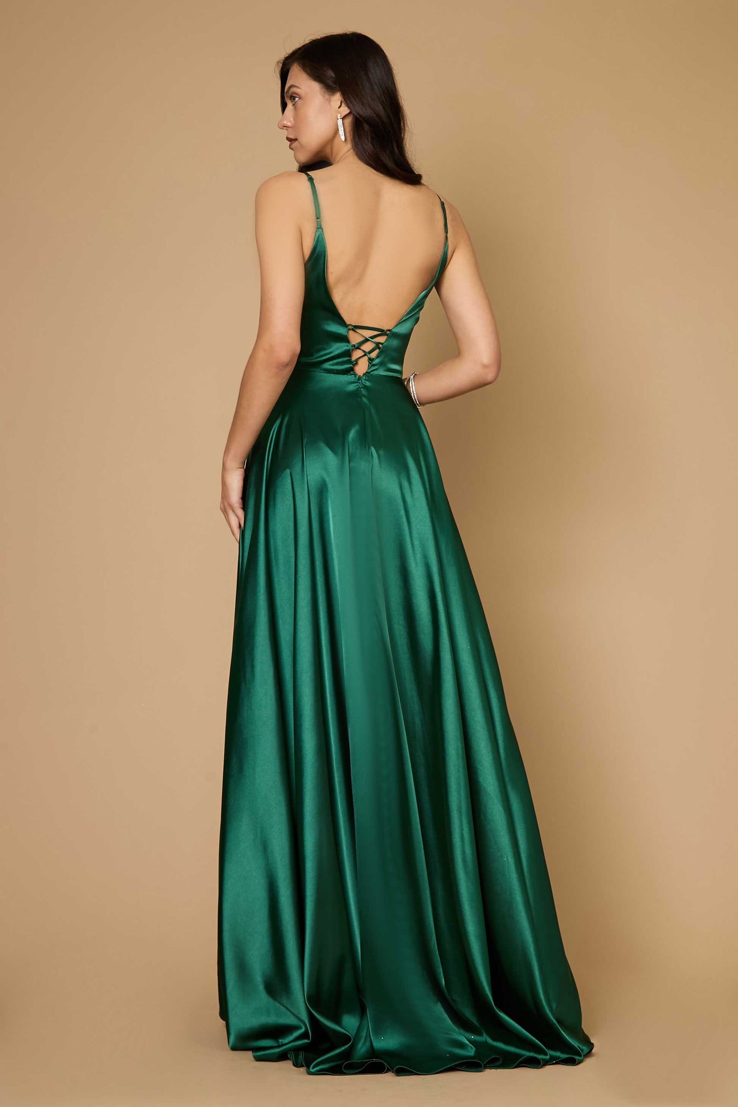 Long Flowy Satin Formal Prom Party Dress Wholesale