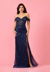Fitted Off Shoulder Sequin Prom Formal Dress Wholesale