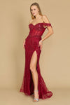 Fitted Off Shoulder Sequin Prom Formal Dress Wholesale