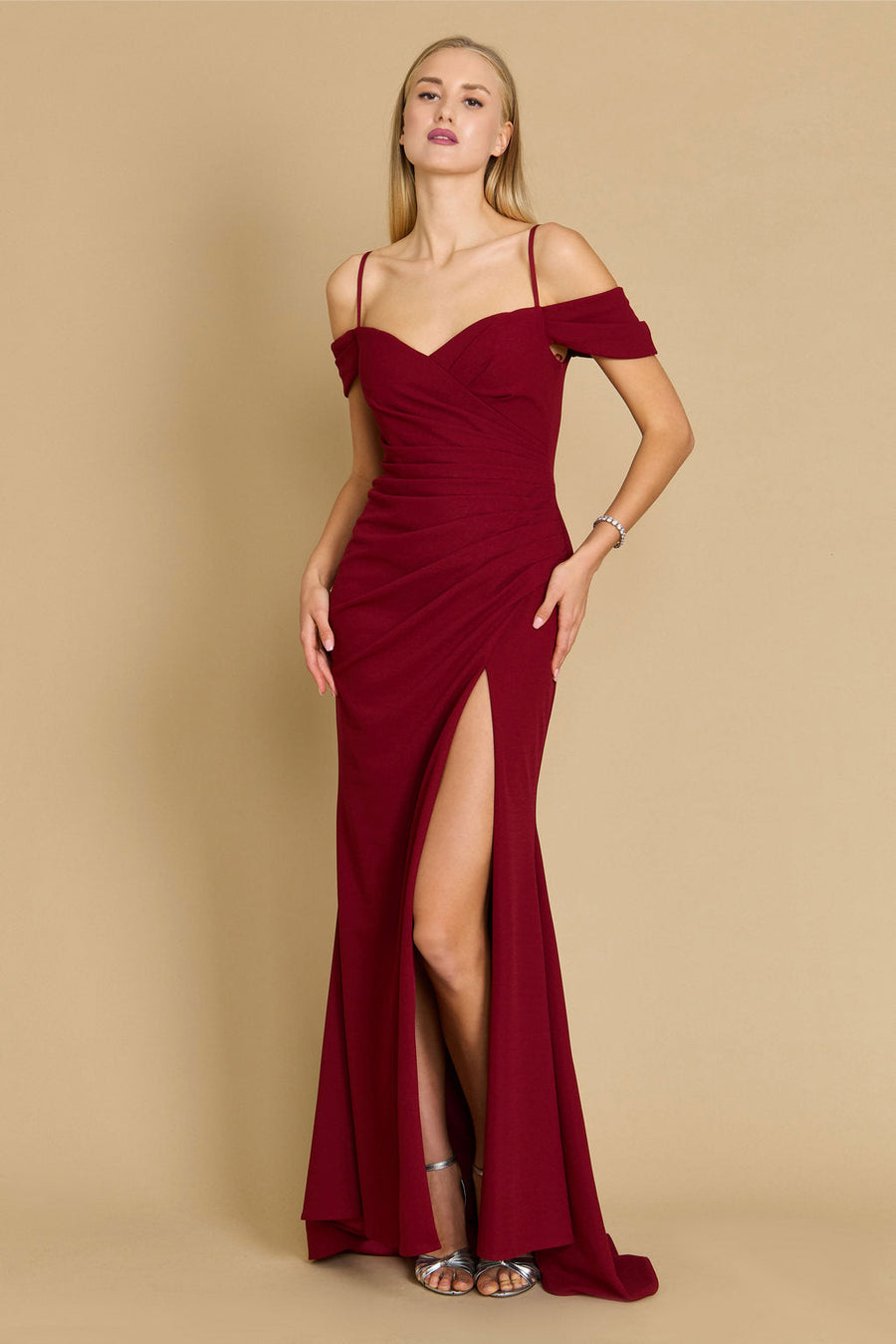 Long Formal Off The Shoulder Wrap Evening Dress Wholesale