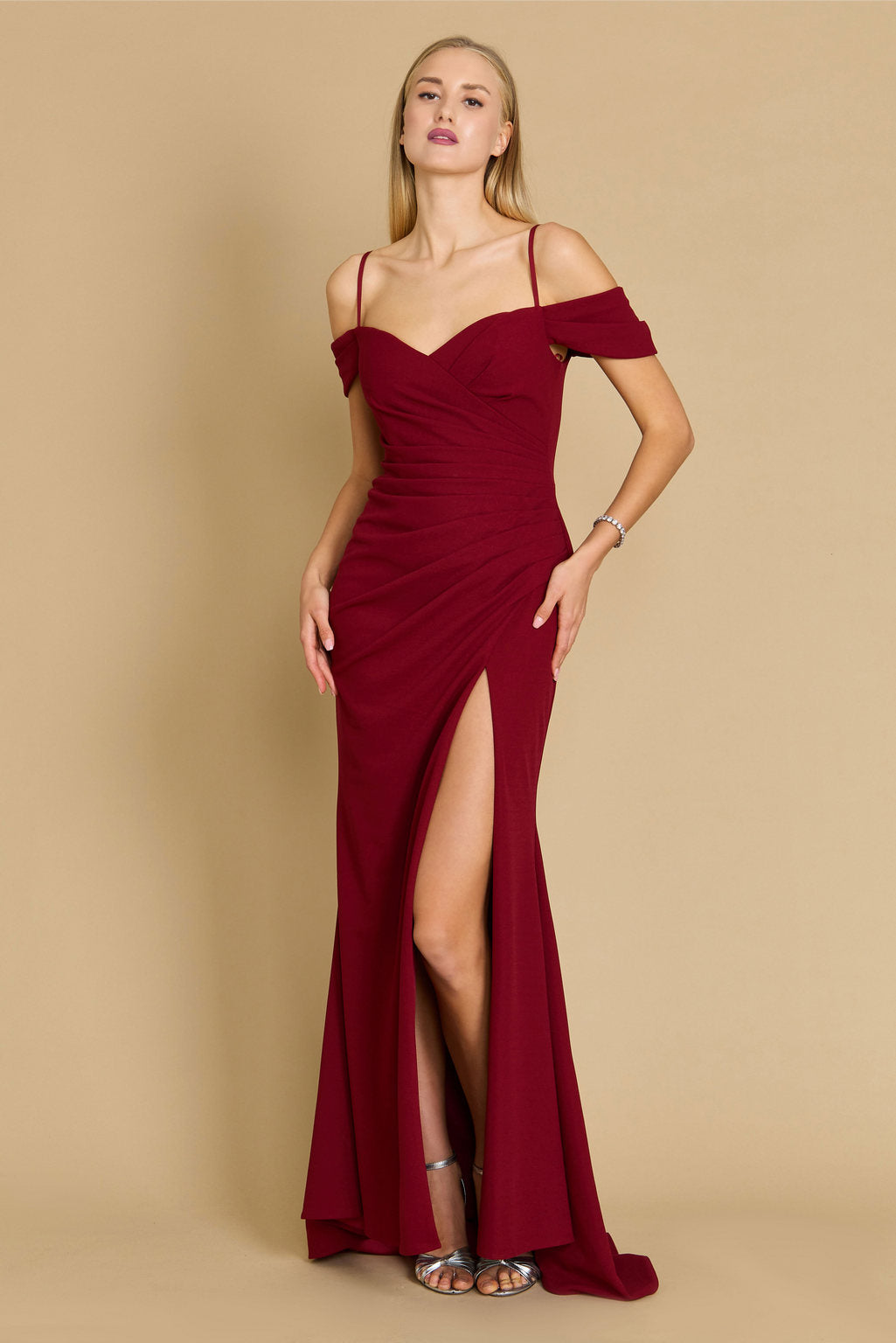 Long Formal Off The Shoulder Wrap Evening Dress Wholesale