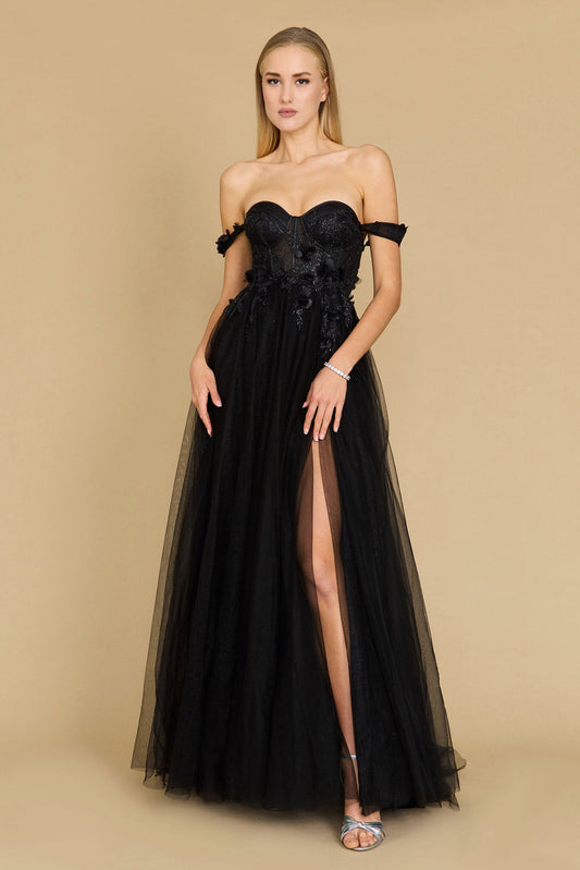 Long Strapless Floral Off Shoulder Formal Prom Dress Wholesale