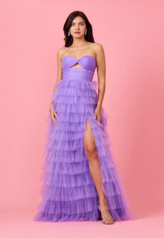 Strapless Ruffle Skirt Prom Ball Gown Wholesale