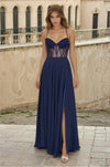 Long Chiffon Corset Formal Prom Dress Wholesale