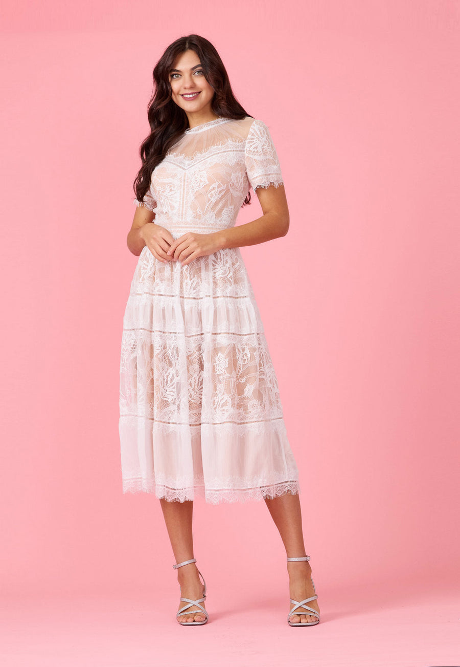 Midi Lace Formal Black Cocktail Dress Wholesale
