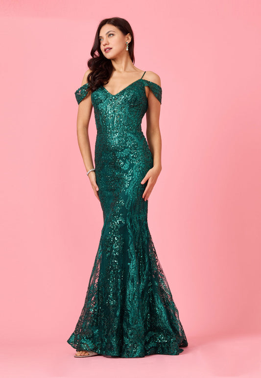 Off Shoulder Sequin Corset Formal Dress Wholesale