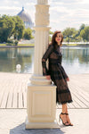 Long Sleeve Lace Formal Black Cocktail Dress Wholesale