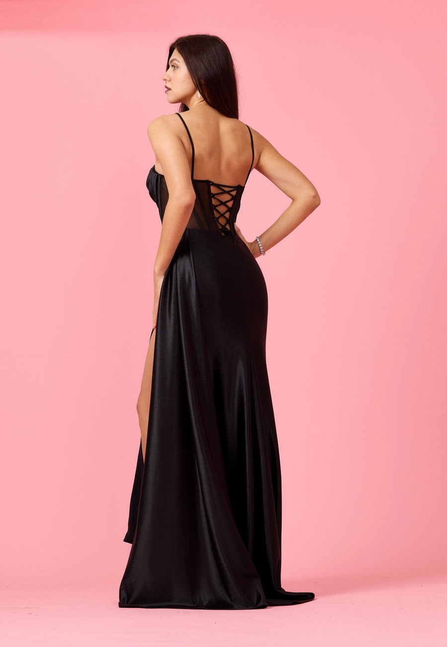 Long Cowl Corset Formal Prom Dress Wholesale