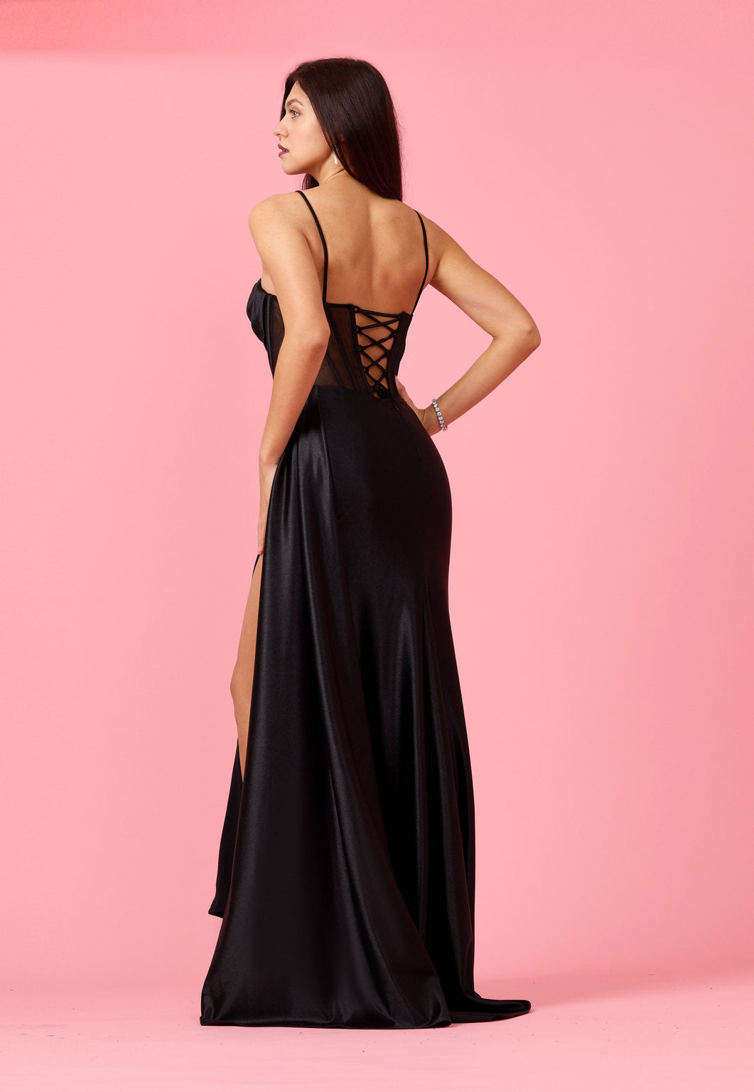 Long Cowl Corset Formal Prom Dress Wholesale