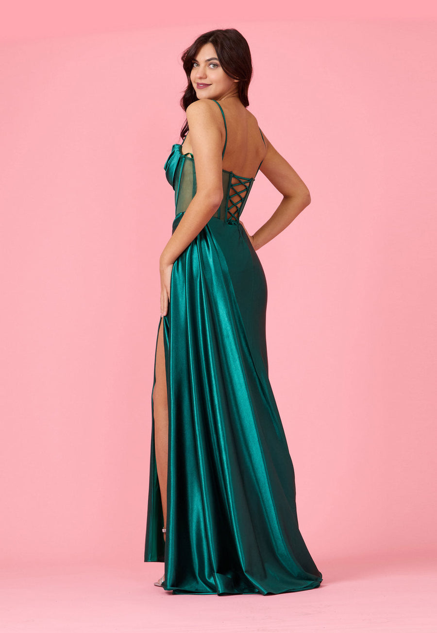 Long Cowl Corset Formal Prom Dress Wholesale