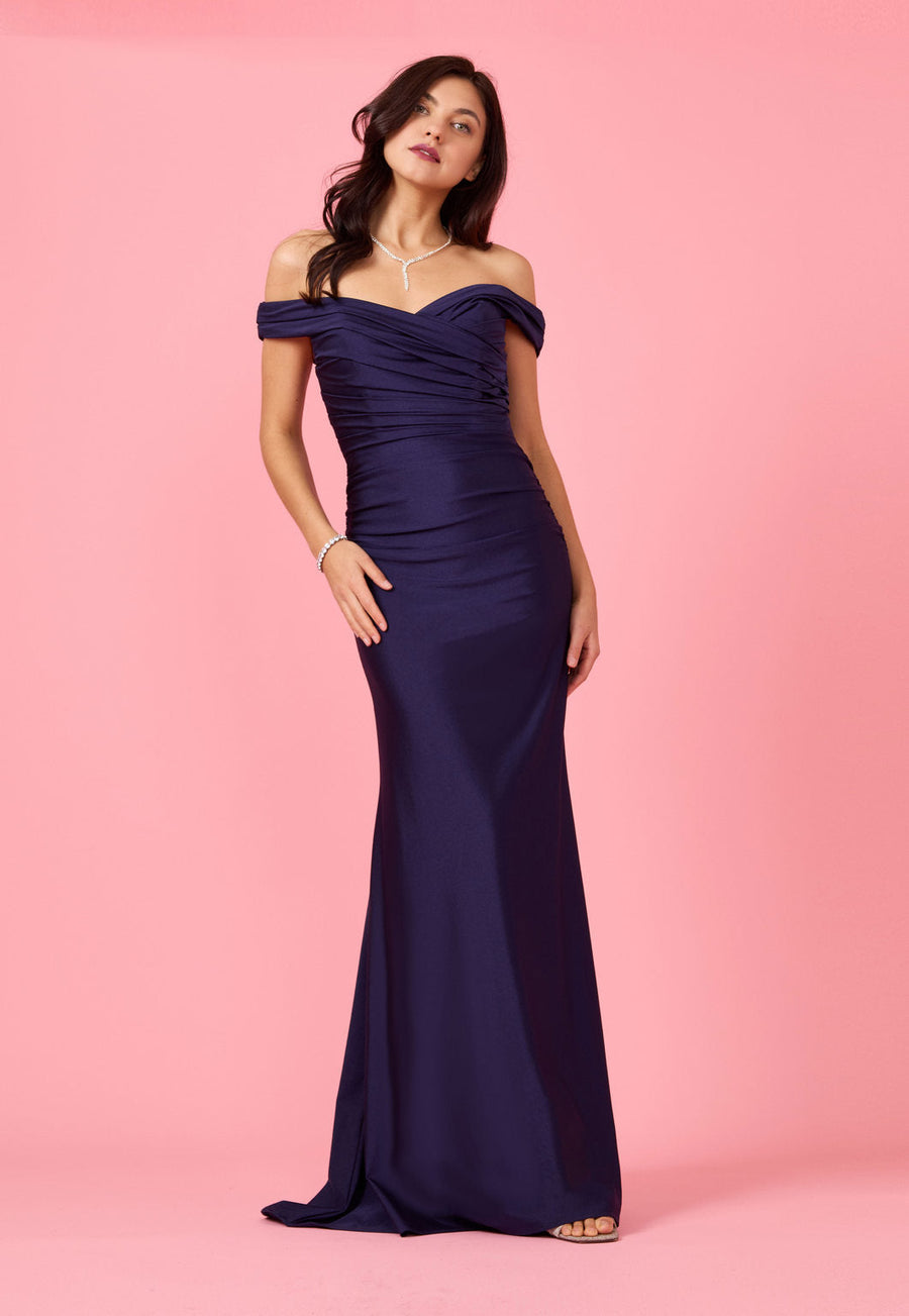 Long Stretch Formal Off Shoulder Dress Wholesale