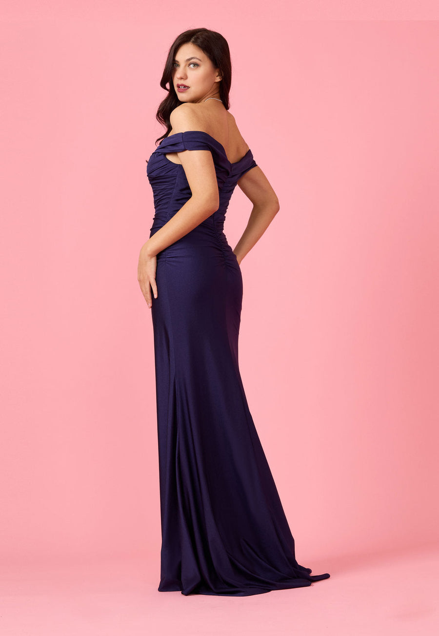 Long Stretch Formal Off Shoulder Dress Wholesale