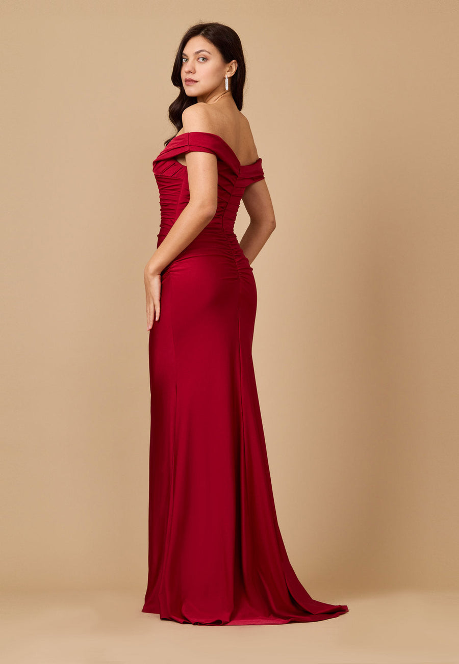 Long Stretch Formal Off Shoulder Dress Wholesale