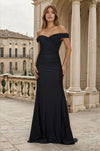 Long Stretch Formal Off Shoulder Dress Wholesale