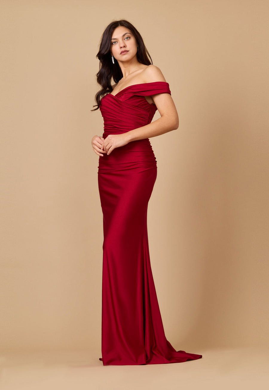 Long Stretch Formal Off Shoulder Dress Wholesale