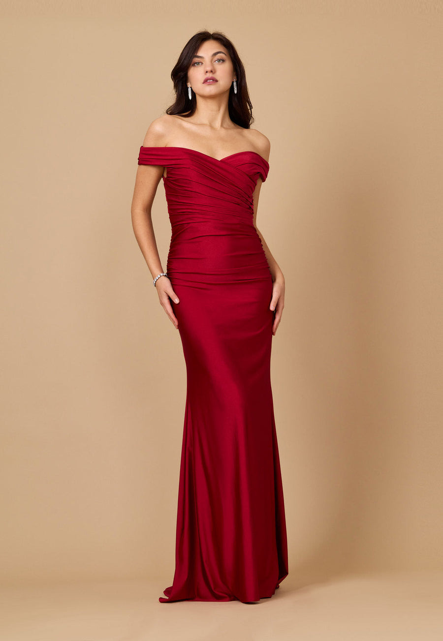 Long Stretch Formal Off Shoulder Dress Wholesale