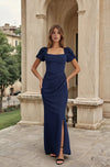 Long Corset Formal Dress Puff Sleeves Wholesale