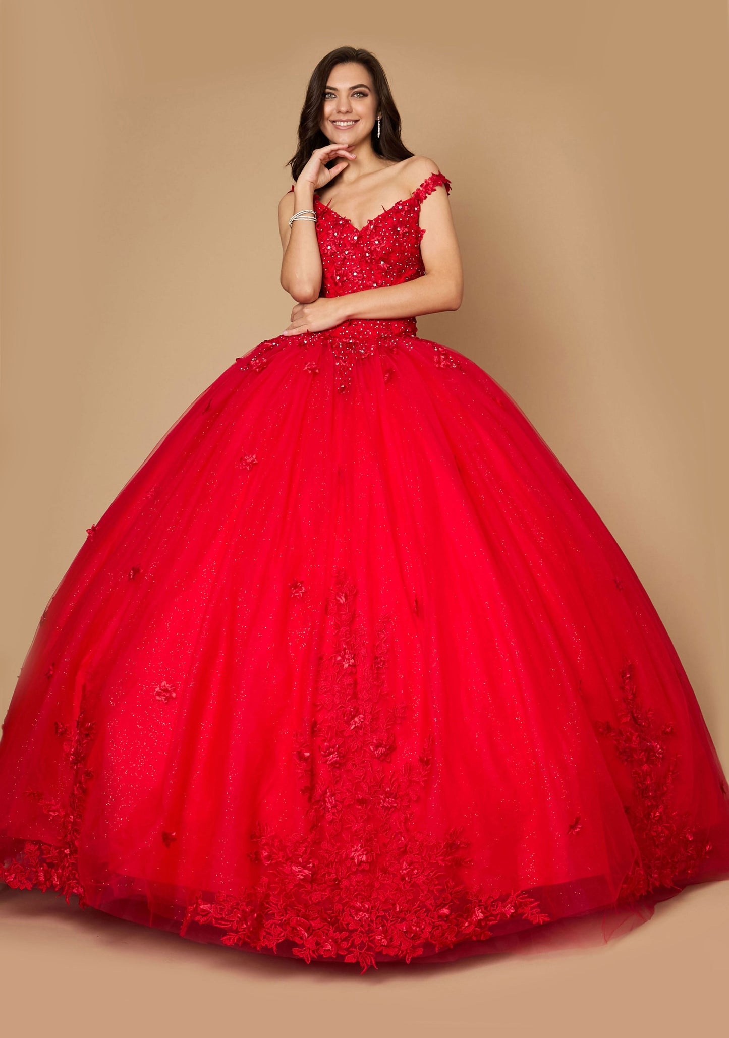 Quinceniera Dresses Long Sweet 16 Quinceanera Ball Gown Red