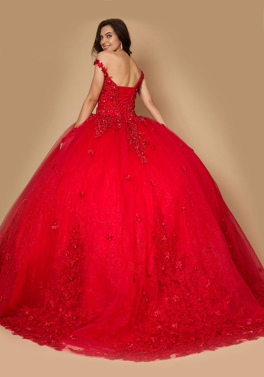 Quinceniera Dresses Long Sweet 16 Quinceanera Ball Gown Red