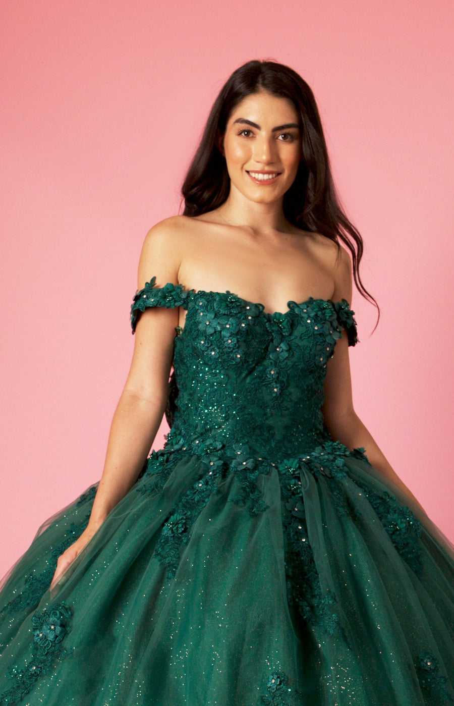 Long Ball Gown Quinceanera Floral Dress Wholesale