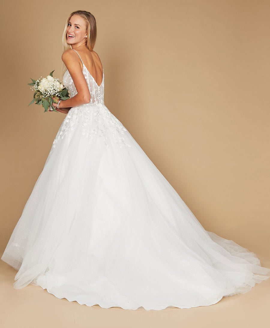 Simple Long Spaghetti Strap Wedding Dress Wholesale
