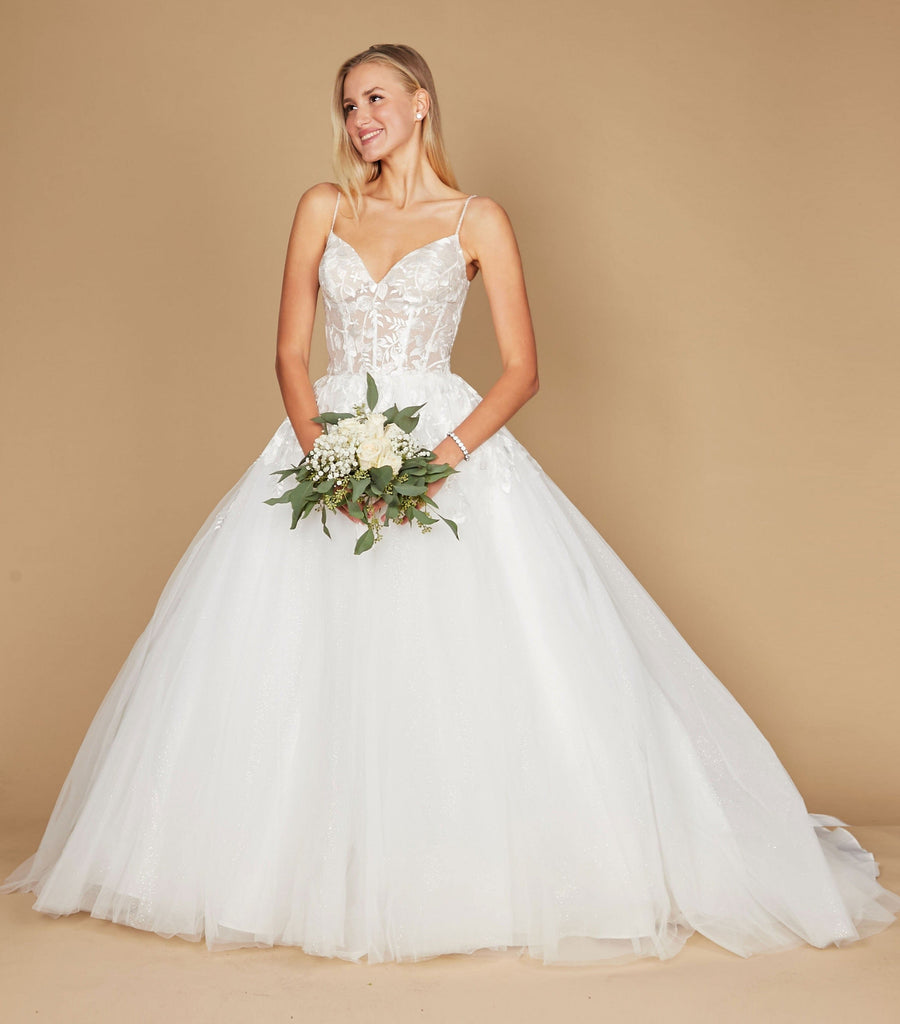 Simple Long Spaghetti Strap Wedding Dress Wholesale