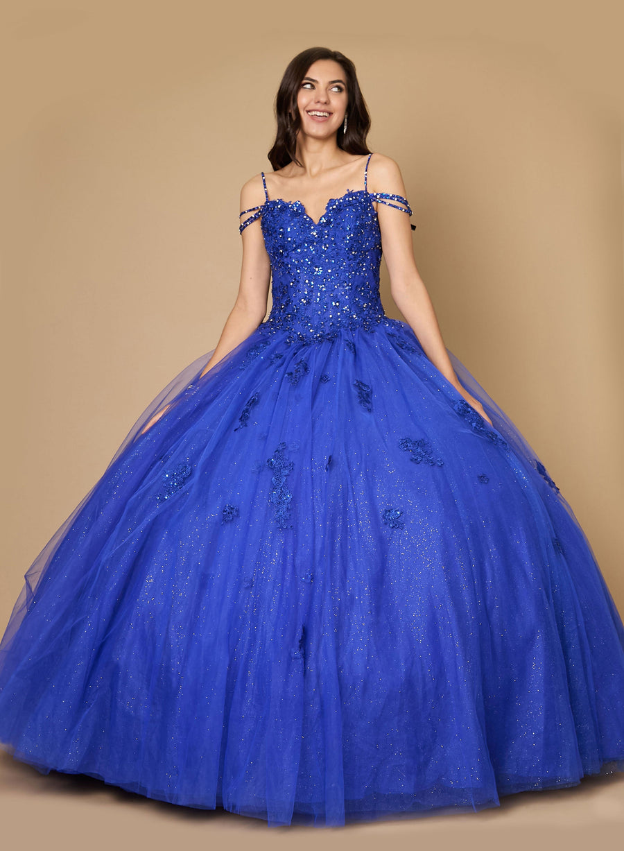 Long Quinceanera Dress Glitter Ball Gown Wholesale
