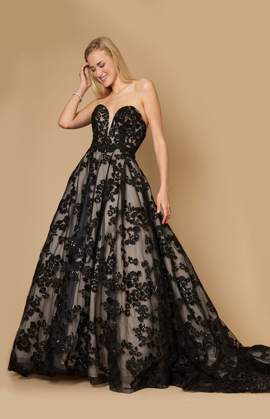 Long Black Tie Formal Couture Ball Gown Wholesale