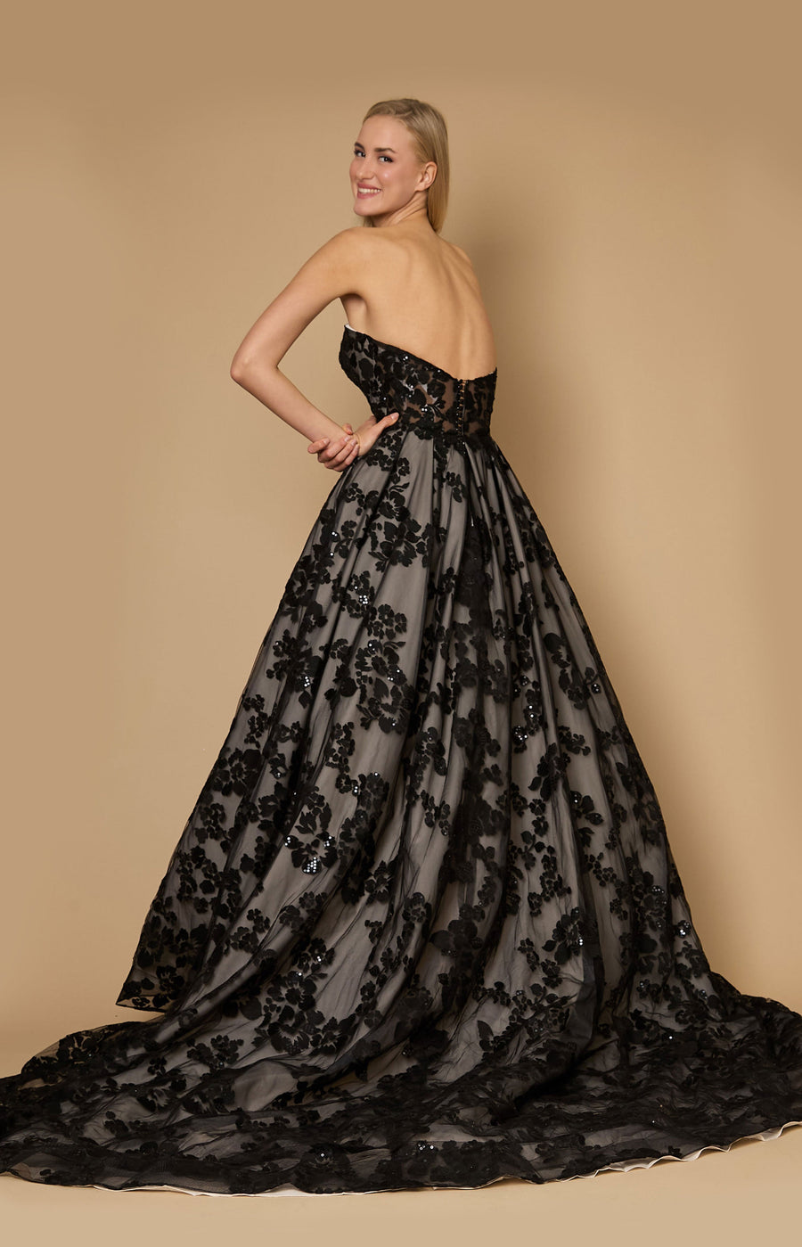 Long Black Tie Formal Couture Ball Gown Wholesale