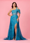 Long Couture Hand Beaded Cold Shoulder Formal Wholesale Dress