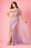 Long Couture Hand Beaded Cold Shoulder Formal Wholesale Dress