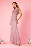 Short Sleeve Hand Beaded Formal Couture Dress Wholesale