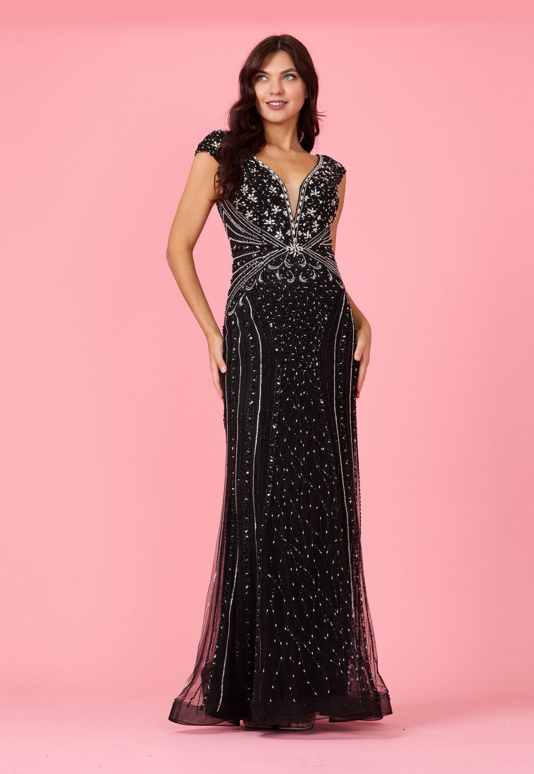 Fully Beaded Long Couture Formal Evening Dress Wholesale