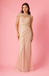 Long Couture Hand Beaded Formal Cape Dress Wholesale