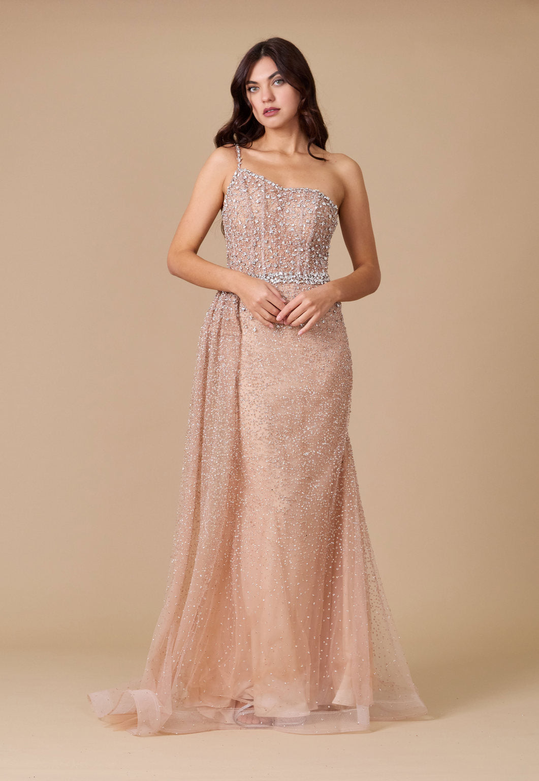 Off Shoulder Hand Beaded Couture Evening Dress Wholesale