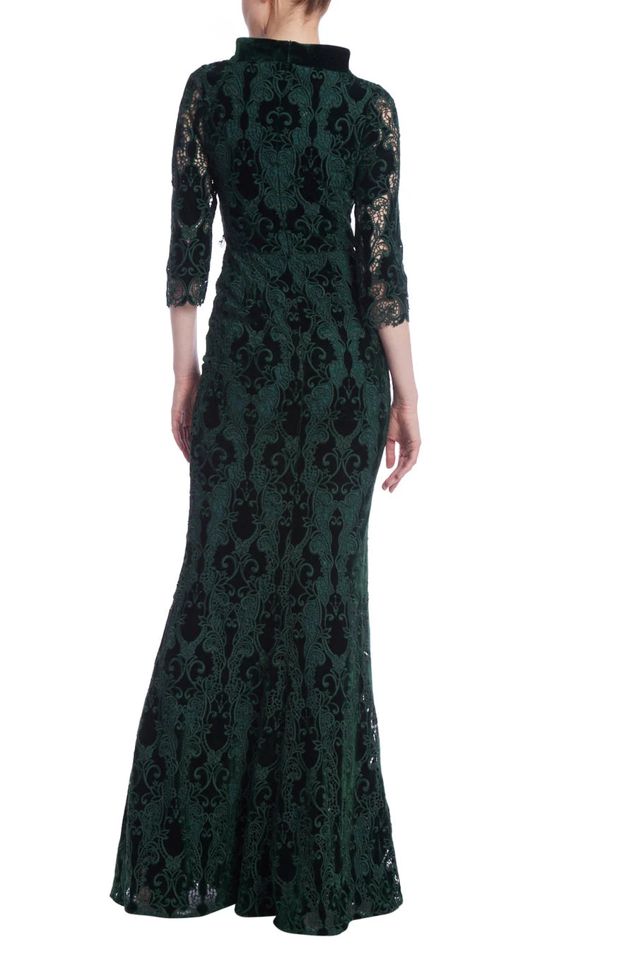 Velvet Lace Boat Neck Gown Jewel by Badgley Mischka EG4340 Wholesale