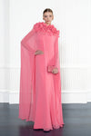 Jewel Neck Floor-Length Chiffon Formal A-Line Gown Badgley Mischka EG4492