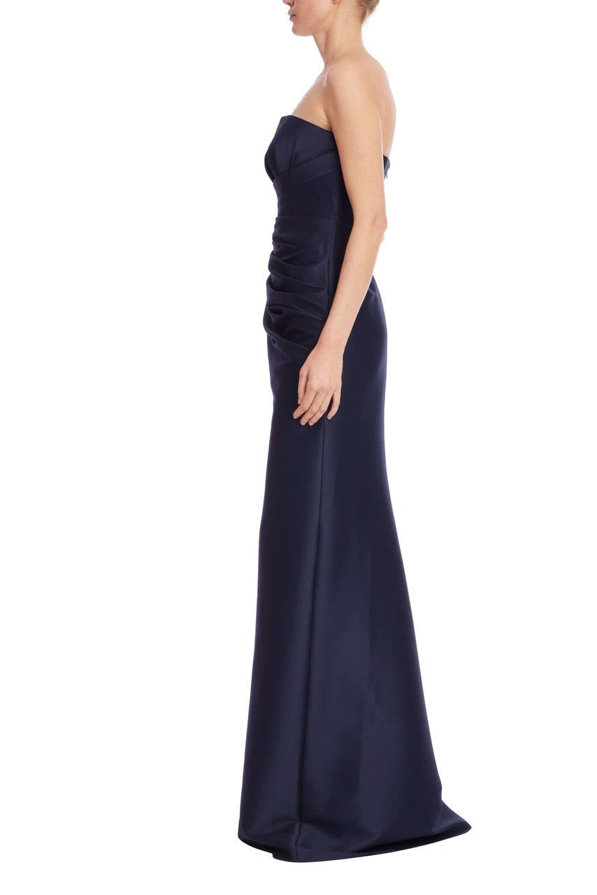 Badgley Mischka Strapless Ruched Mikado Trumpet Gown EG4651 Wholesale