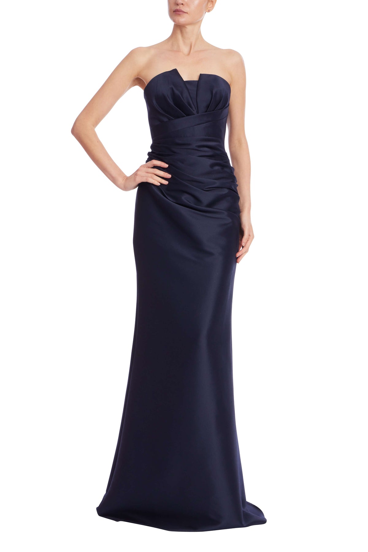 Badgley Mischka Strapless Ruched Mikado Trumpet Gown EG4651 Wholesale