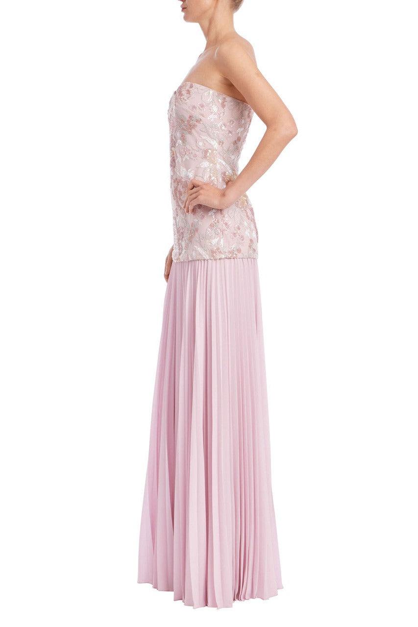 Strapless Beaded Bodice Dropwaist Gown Badgley Mischka EG5135 Wholesale