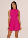 Crew/High-Neck Mini/Short Crepe Cocktail Fit & Flare Adrianna Papell AD3D105388 Wholesale