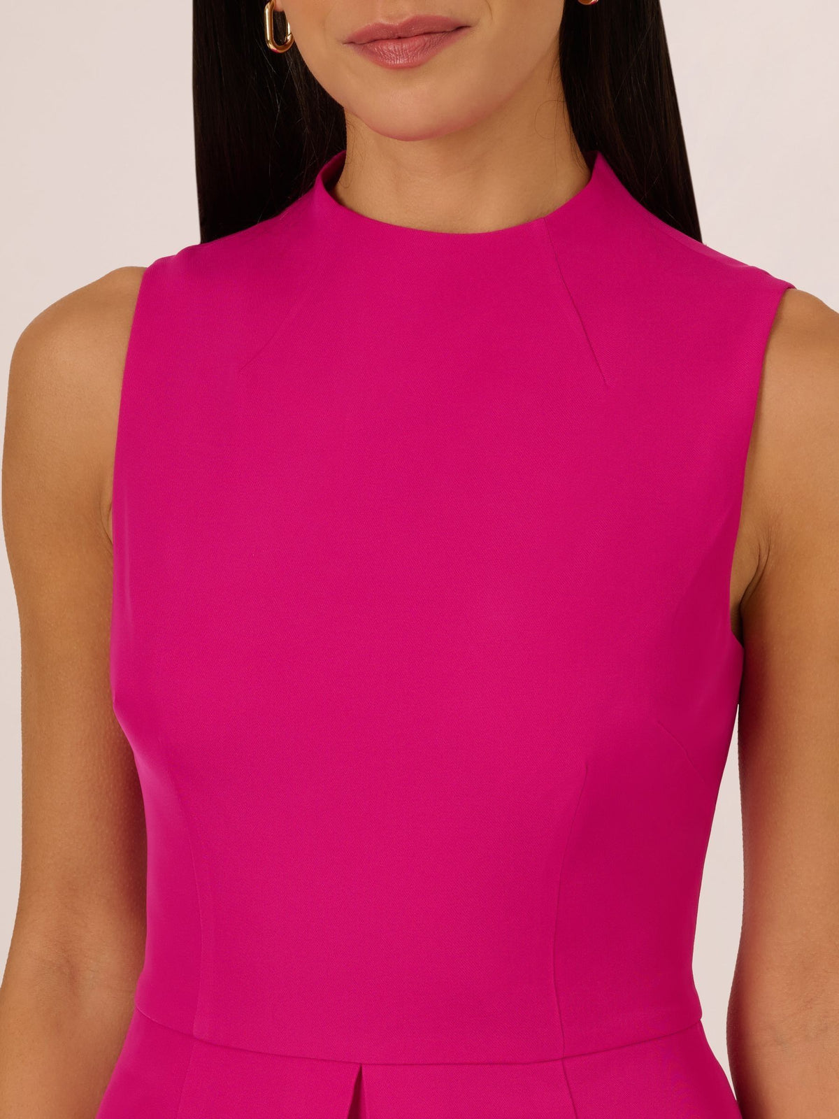 Crew/High-Neck Mini/Short Crepe Cocktail Fit & Flare Adrianna Papell AD3D105388 Wholesale